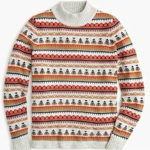 J crew Mockneck Fair Isle sweater